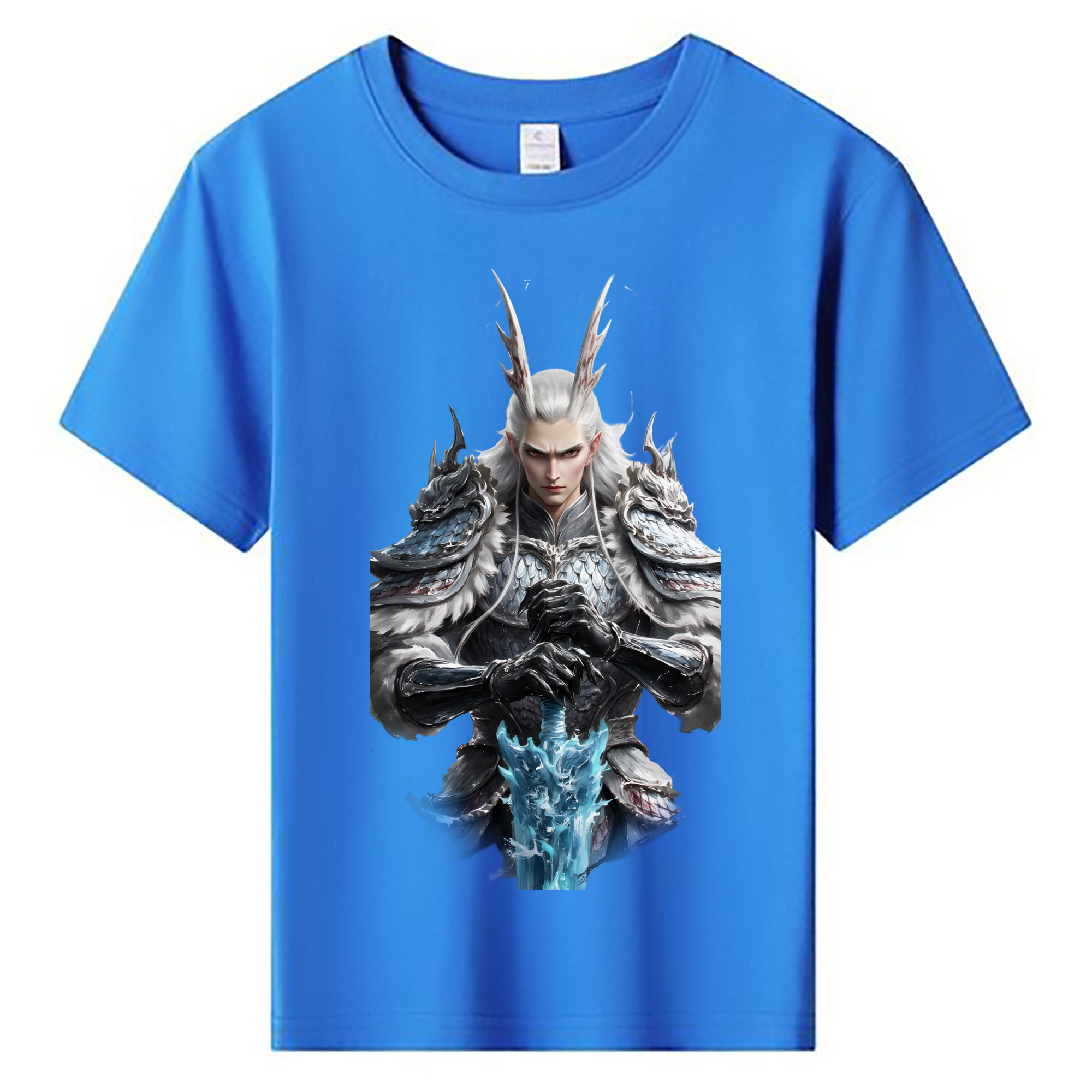 （画像用） Ne Zha 2 ナタ 魔童の大暴れ 綿100％キッズTシャツ（フロントプリント）